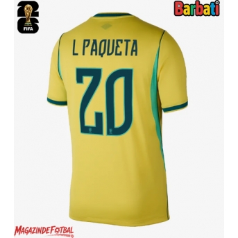 Brazilia Lucas Paqueta #20 Tricou Fotbal Replică Mondial 2026 Barbati Acasa